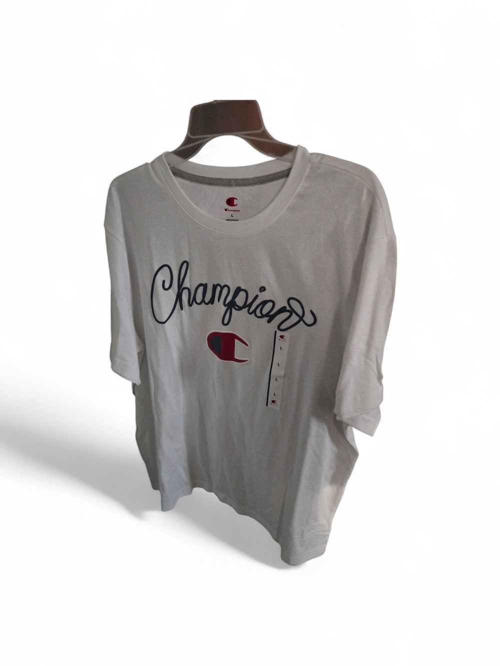 Champion White Tee Large Unisex